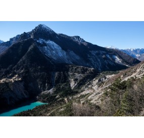 mt. Toc, the big landslide and the Vajont lake, from the coal trail