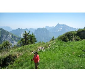 Panorama dal Buscada verso la Val Vajont e l'Alpago