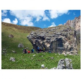 The boulder under which a mesolithic burial was found