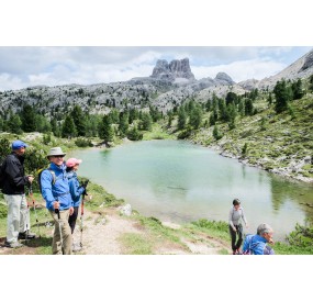 The enchanting Limedes lake, on the way down to passo Falzarego